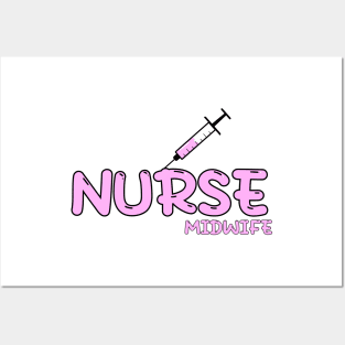 Nurse Midwife Pink Posters and Art